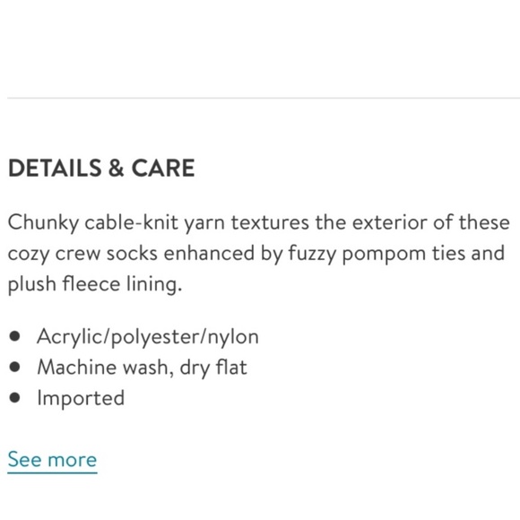 UGG NWT Fleece Lined Cable Knit Socks with Pom Pom - Picture 2 of 6